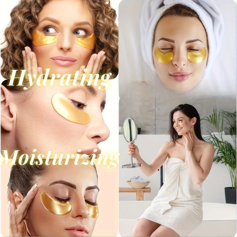 24 Golden Under Eye Patches, Eye Mask, Collagen Skin Care Products, Eye Patches for Puffy Eyes, Suitable for Wedding Party Gift
