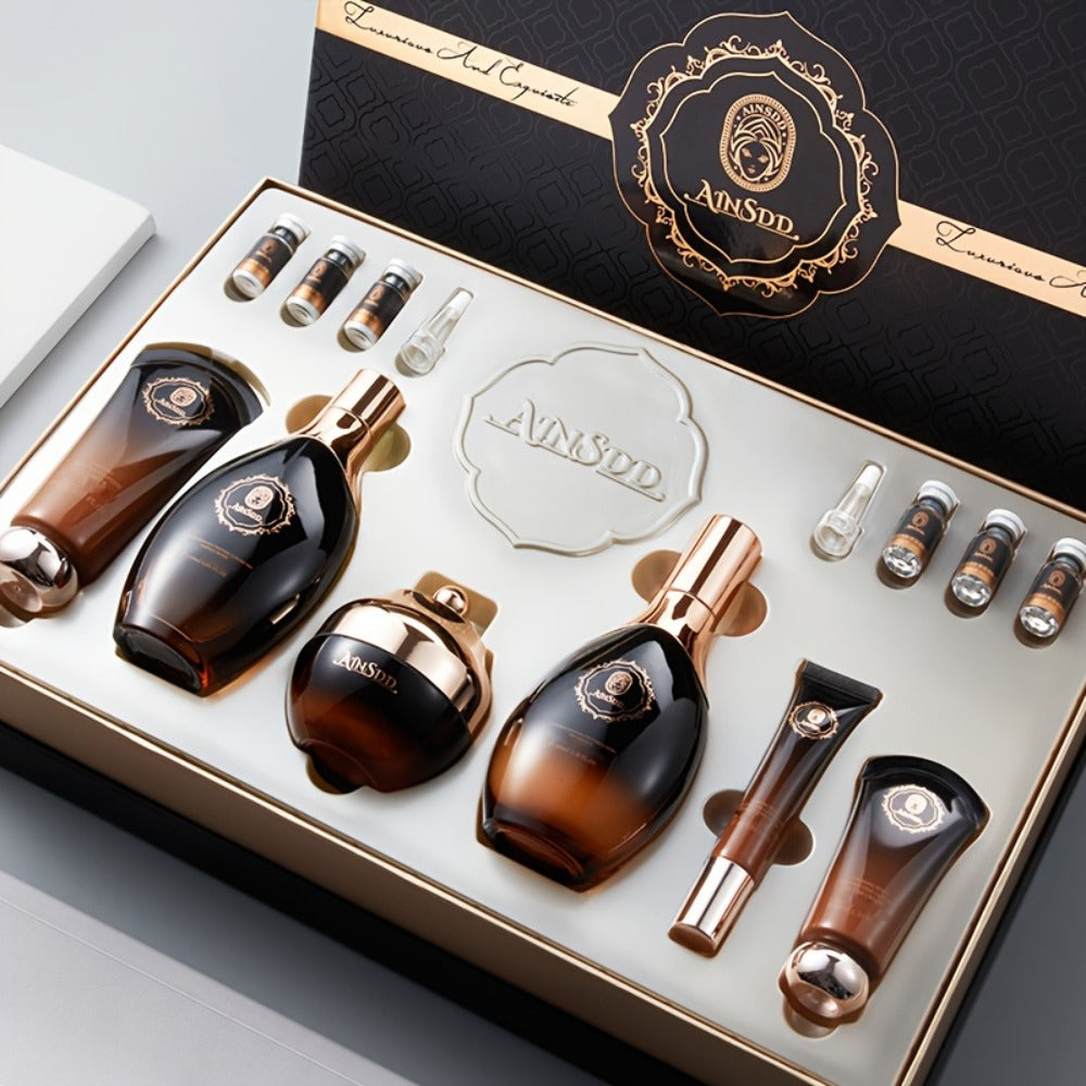 Ginseng Seed Luxury Skin Care 12pcs Set Helps Skin Maintain A Youthful Glow, Enhances Skin'S Natural Defense Moisturizes Skin To Reduce The Appearance Of Dry Lines, Makes Skin Look Smoother Alcohol-free, Christmas Gift Recommendations