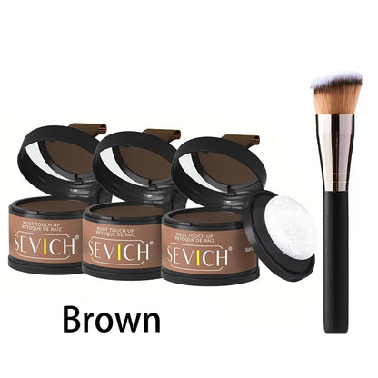 Hairline Powder for Root Touch Up & Hair Loss Cover - Volumizing Hair Concealer Powder for Thinning Hairline, Bald Spots & Sparse Areas - Works on All Hair Types - Multiple Shades with Brush 4g