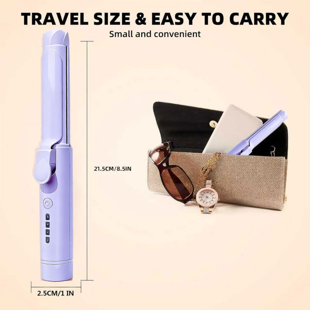 Portable Mini Cordless Curling Iron for Curling And Straightening, Ceramic Mini Hair Curler with 4 Adjustable Temperature, USB Rechargeable for Travel, Fashion Styling Tools, Mother'S Day Birthday Christmas Gift