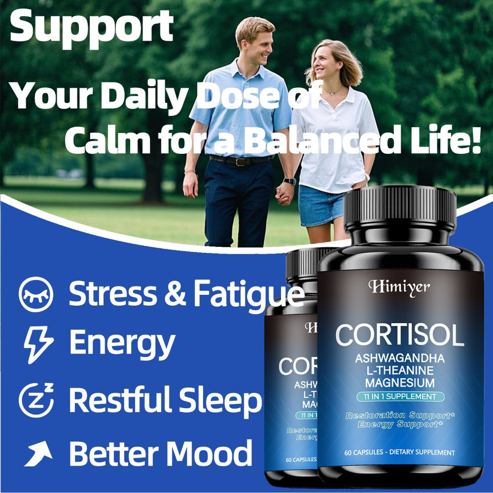 (1/3 Packs) Stress Management Capsules - All-round Relaxation And Balance Supplement Capsules - Balance Cortisol And, Peaceful Sleep And Emotional Improvement, Containing Rhodioda, Ashwagandhal, Theanine And Magnesium.