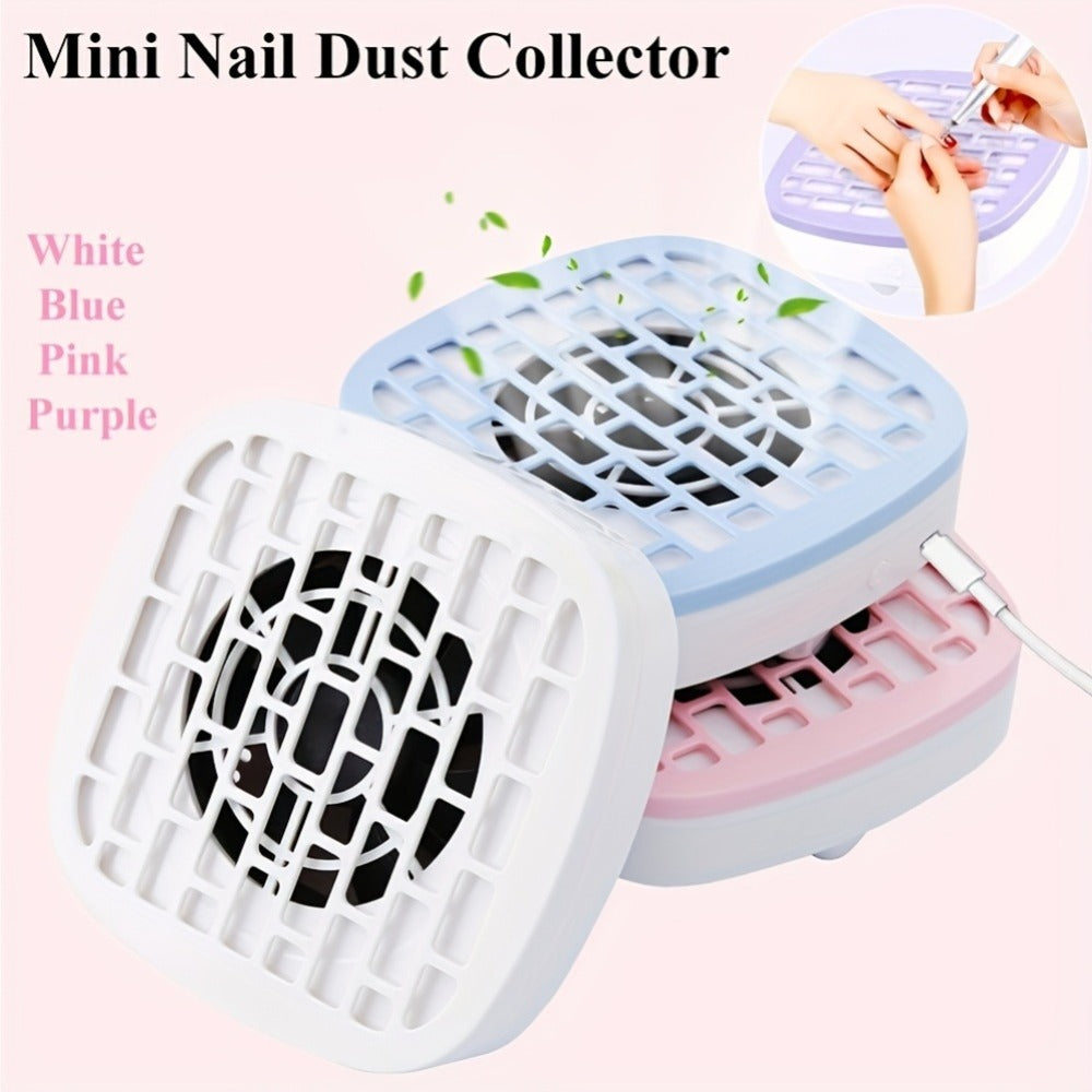 Nail Dust Collector Desktop USB Electric Nail Vacuum Fan Powder Removal Machine for Manicure Nail Drill Salon Home Use White Pink Blue Purple