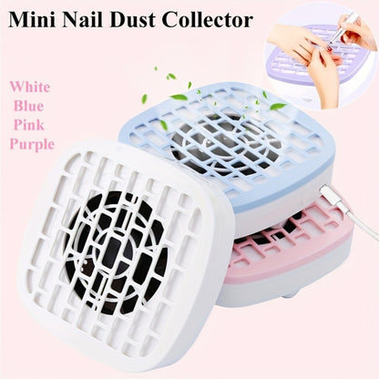Nail Dust Collector Desktop USB Electric Nail Vacuum Fan Powder Removal Machine for Manicure Nail Drill Salon Home Use White Pink Blue Purple