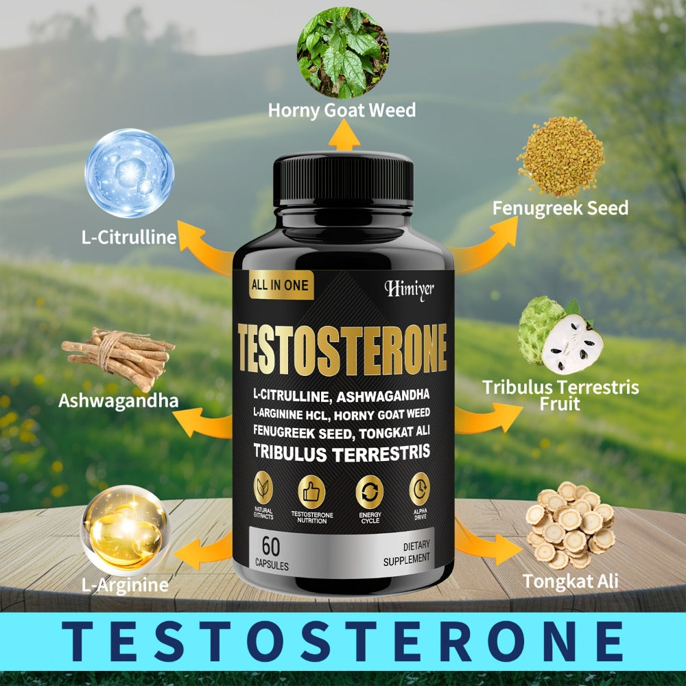 5 Packs Testosterome Dietary Supplements Capsules For Men With Tongkat Ali, Horny Goat Weed, L-Citrulline L-Arginine, Ashwagandha, Men'S Health And .