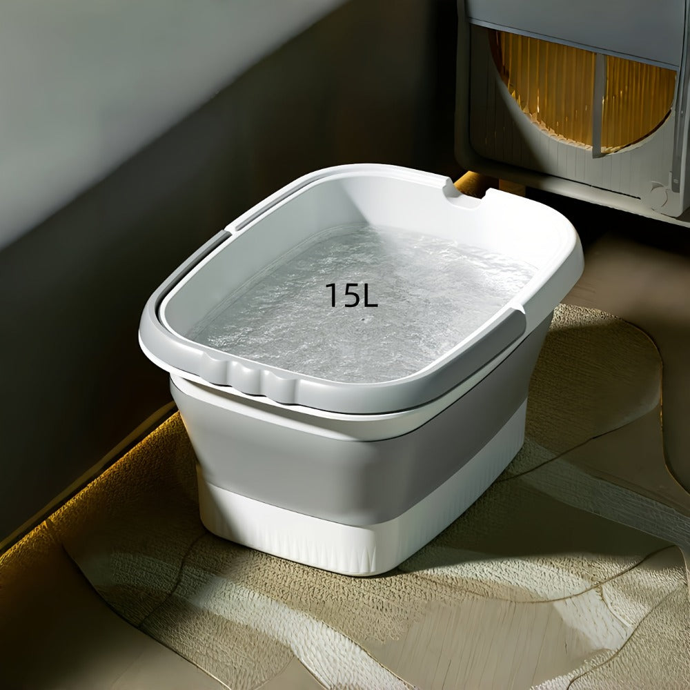 Collapsible Foot Soak - Sturdy Travel Spa Container with Handle, Compact Design for Home, Salon, And On-The-Go - Easy to Clean Foot Soak Container And Laundry Basket, Robust Build