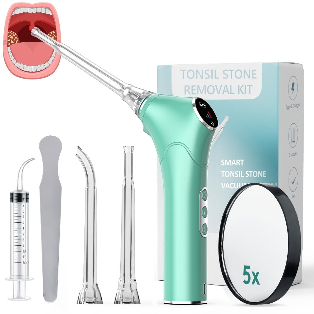Electronic Vacuum Tonsil Stone Remover - Tonsil Stone Removal Kit with Built-In LED Light & 3 Suction Mode - Fight Oral Irrigator & 5X Magnifying Mirror for Tonsil Stone Removal, Local Warehouse, Christmas Gifts