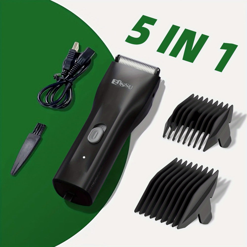 Ball Trimmer for Men - IPX7 Body Hair Trimmer, Ceramic Blade, LCD Battery Display, Replaceable Blade Head, Electric Groin & Pubic Shaver ES006