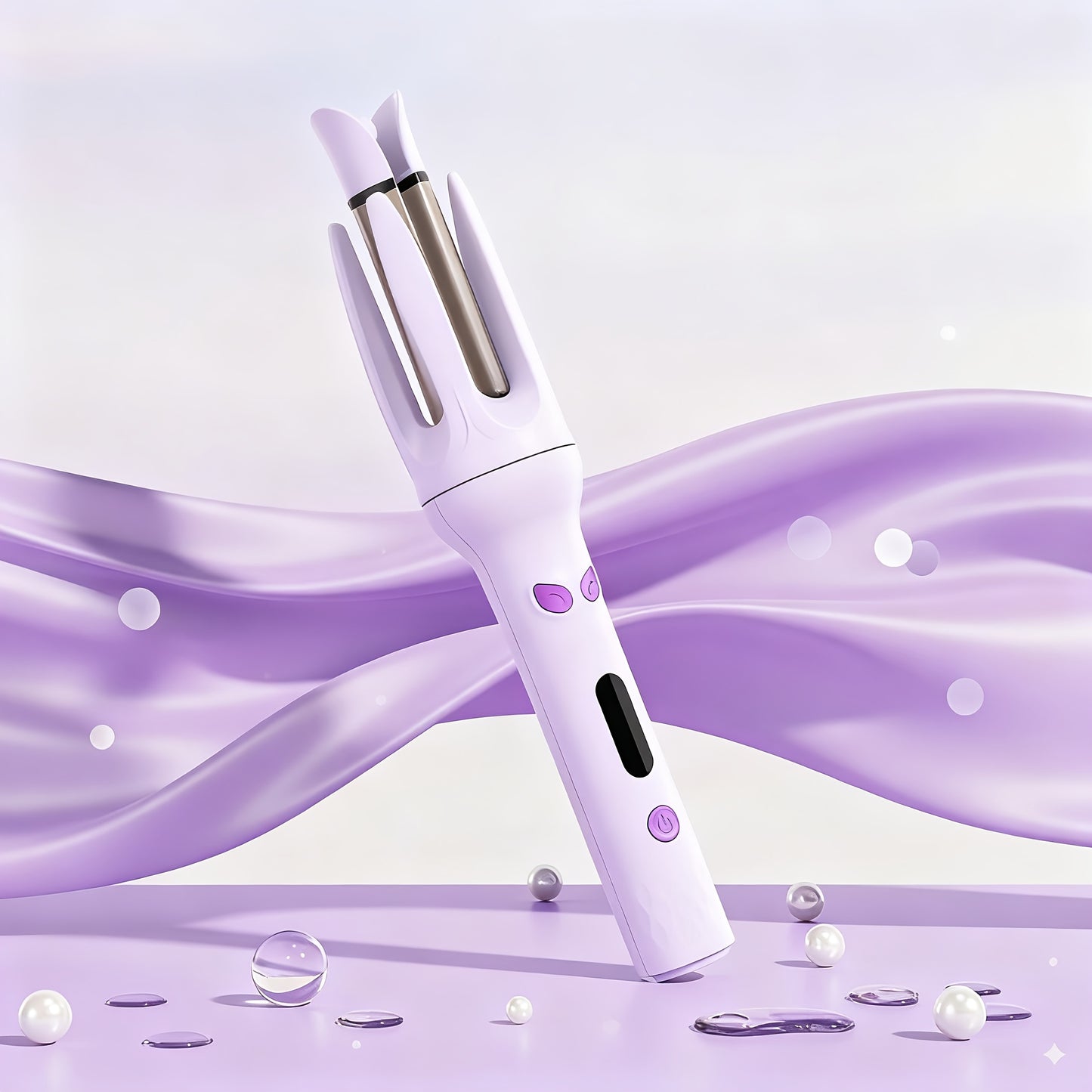 Automatic Rotating Curling Wand — Ceramic Barrel, Smart Anti-Tangle Hair Curler, Adjustable Temp 150–210°C, Fast Curl Iron for Home, Travel & Salon, Gift-Ready — Pink, Purple, Yellow