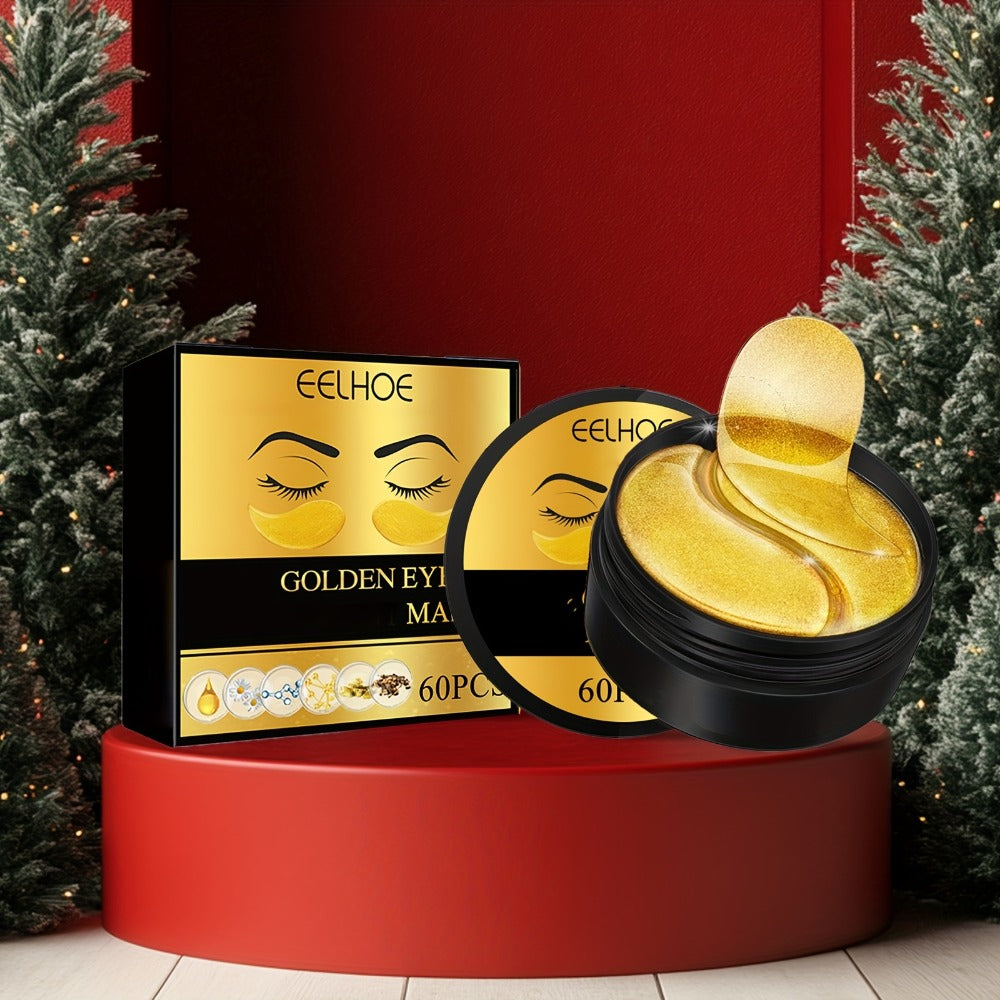 2 Boxes Of 120pcs--320g Golden Eye Mask, Glycerin, Collagen And Hyaluronic Acid, Deep Moisturizing Eye Skin, Suitable For Women Christmas, Valentine'S Day And New Year Gifts