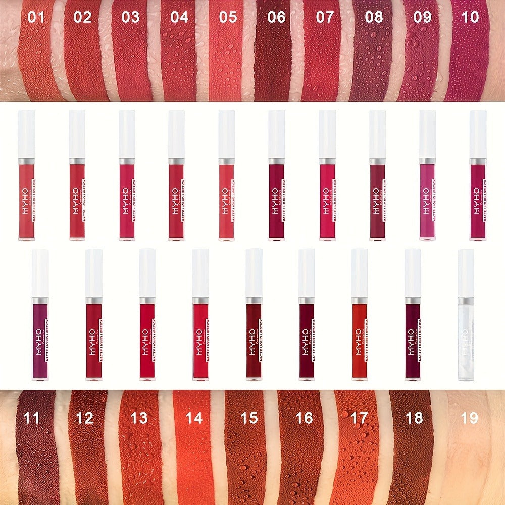 Velvet Matte Lip Gloss Set 9pcs — Waterproof High Pigment Lip Glaze, Non-Stick Creamy Formula, Long-Lasting Color for All Skin Tones, Perfect Gift for Women, 18 Shades Available