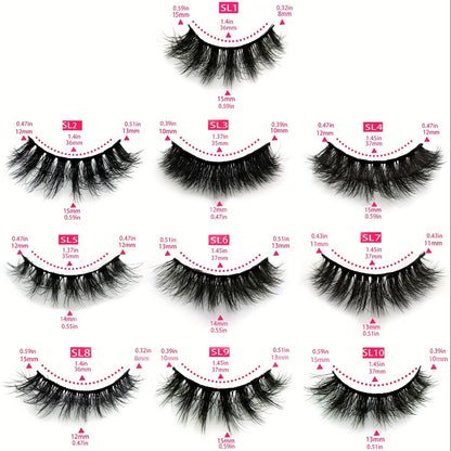 False Eyelashes 20 Pairs 5 Mix Styles Cat Eye Extra Thick Fluffy Natural Russian DD Curl Reusable Lightweight Lashes Multipack for Daily Wear Parties Long Curling