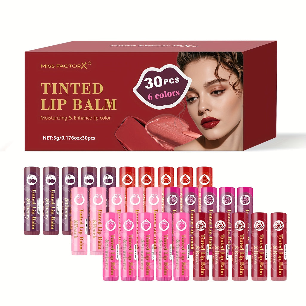 30pcs Translucent Tint Lip Balm Gift Set, Moisturizing Gloss, Hydrating Balm, Shiny and Luminous Finish, Women's Makeup, High-End Gift Set