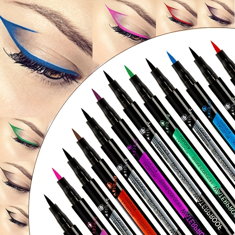 12pcs Eyeliner Pen Set, Creating A Natural Makeup Effect, Lasting Without Tingling, Suitable for Daily Life, Performances, Parties, Parties, All Skin Colors, The Perfect Gift for Women, Valentine's Day, Halloween, Mother's Day, Easter, Christmas, Etc