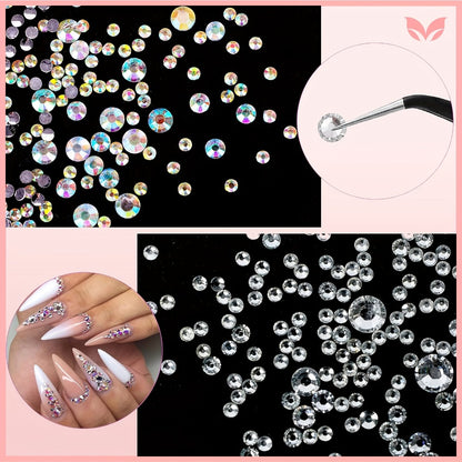 Nail Art Set Complete Kit - Pink Clear White Acrylic Powder 12 Color Glitter Powder 1.35oz Nail Liquid Nail Clippers Tool Kit All-in-One Stunning Nails Gift