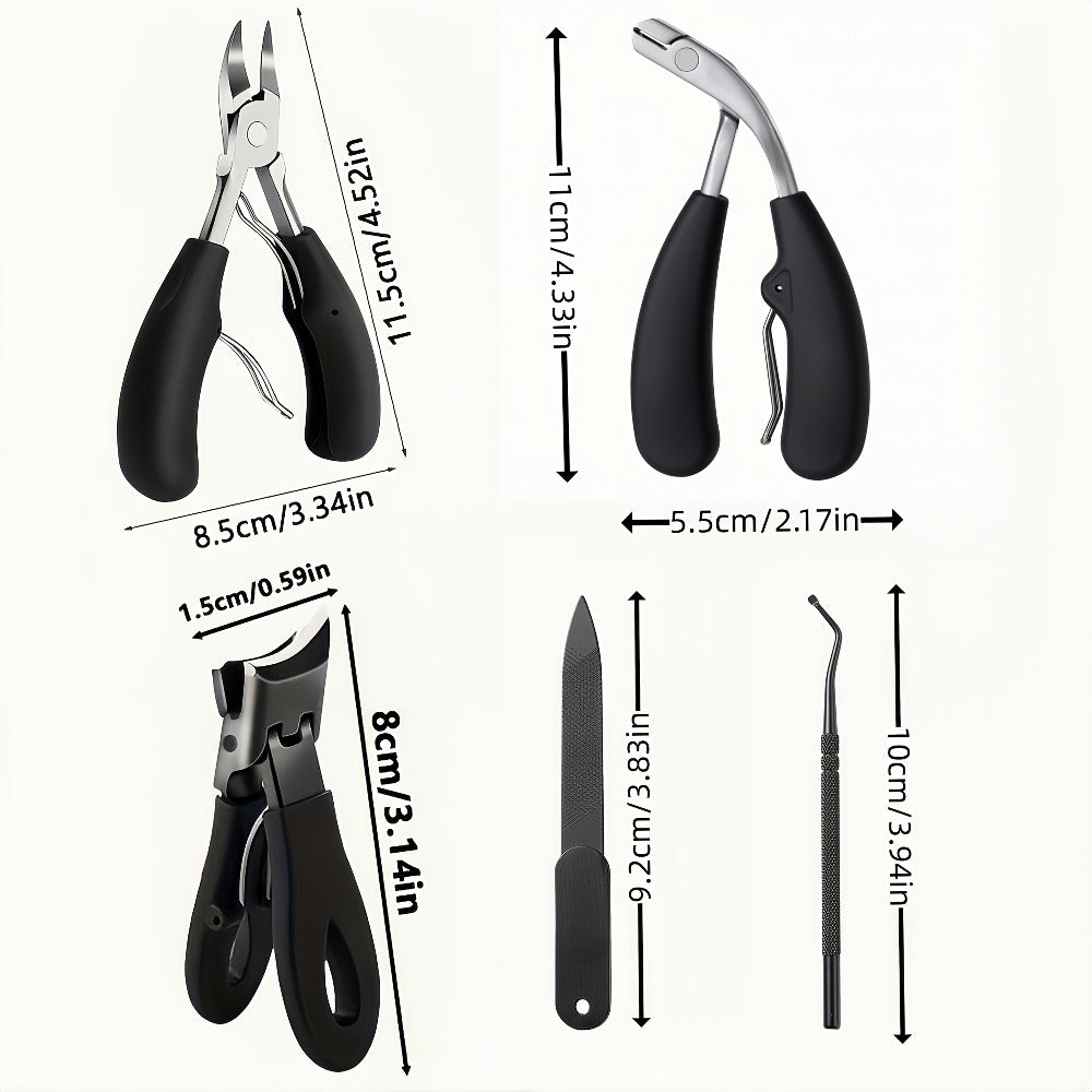 5 Thick Toenail Clippers, Senior Toenail Clippers, Thick Toenail Clippers, Large Opening Nail Clippers, Heavy Inward Growing Toenail Clippers, Diagonal Nail Clippers, Nail File, Big Toe Clippers For Men, Senior Women