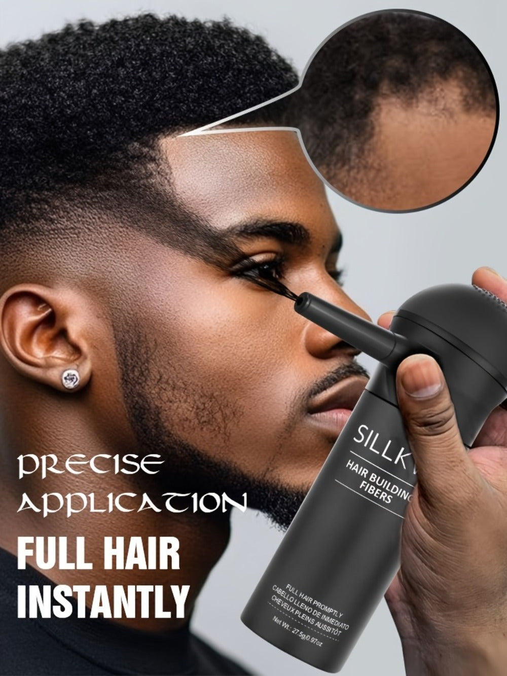 SILLKVA Hair Fiber Spray Applicator Kit - Precision Application For Instant Fullness, Natural Looking Coverage, 0.97oz