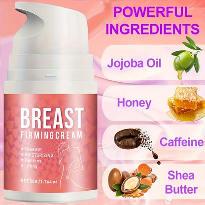 Breast Firming Cream for Women — Tightening & Lifting Bust Skin with Caffeine, Jojoba Oil, Shea Butter, Vitamin E & Honey | Moisturizing Body Firming Cream for All Skin Types | Fresh Fragrance