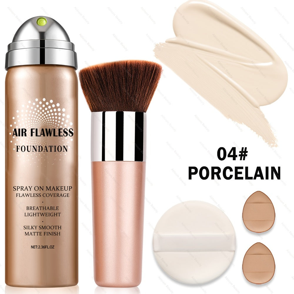 Liquid Foundation Spray - Silky Mist Magic Minerals Formula, Flawless Full Coverage Setting Spray Foundation for Mature & All Skin Types | 8 Shades from Natural to Tan | Lightweight Matte Finish