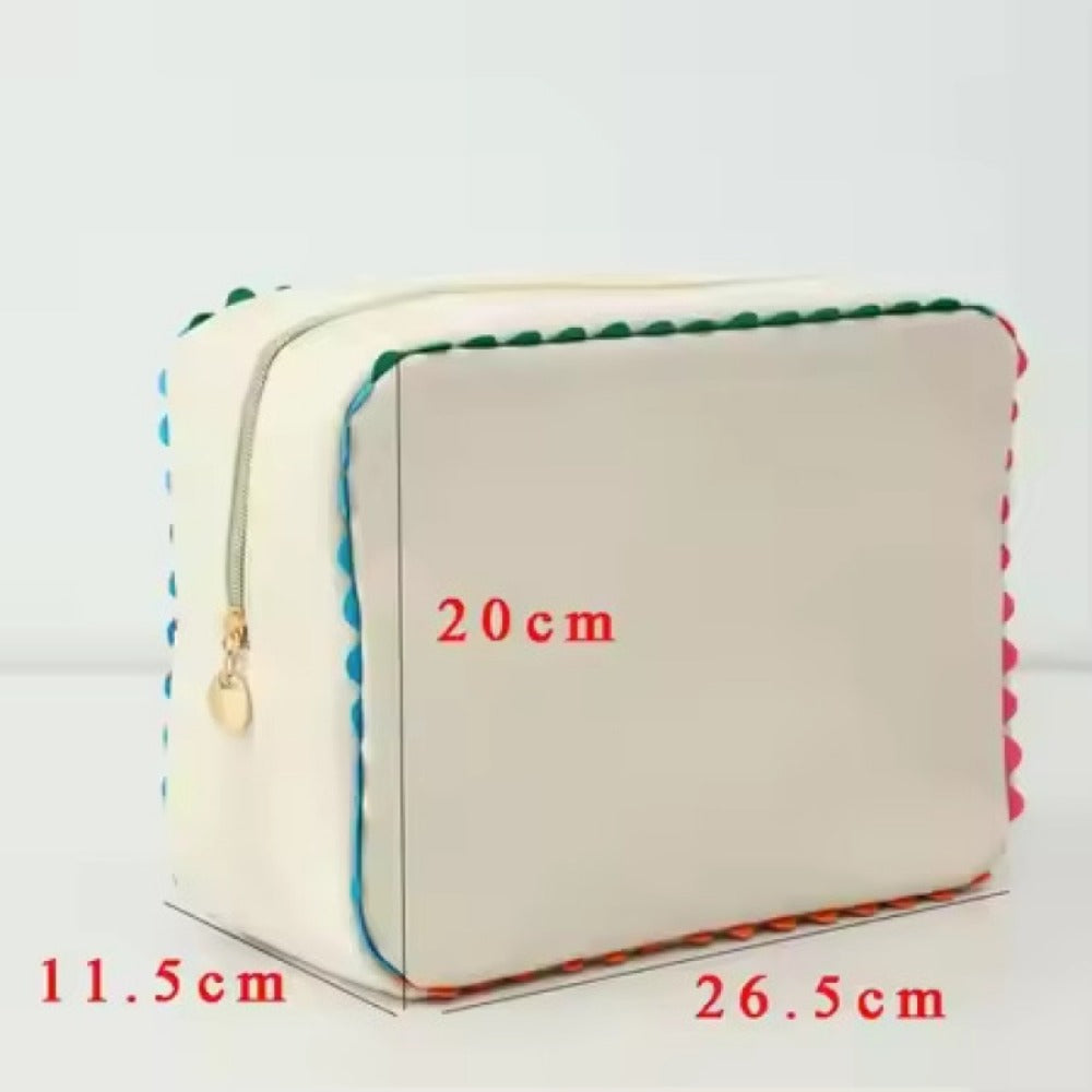 Large Capacity Portable Cosmetic Organizer Toiletry Bag for Women with Lace Design