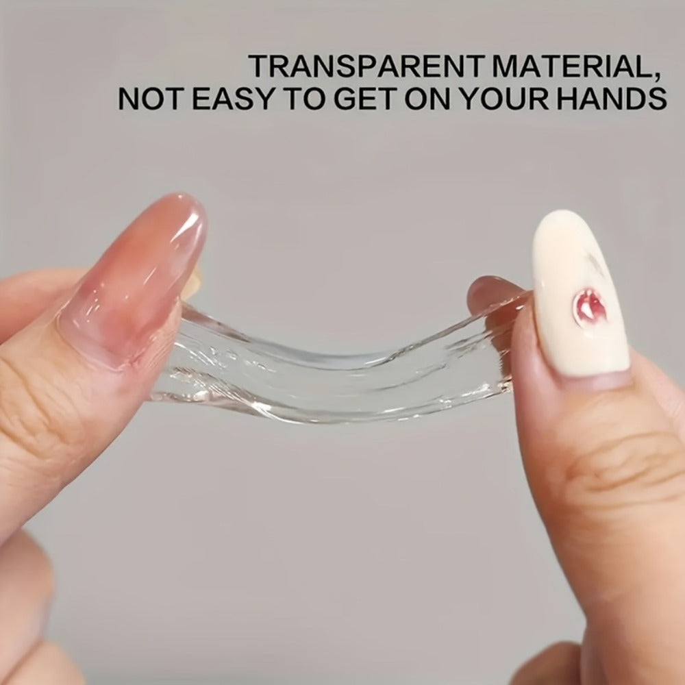 Clear 100G Non-Stick RINO Solid Extension for Nail Gel - 3D Sculpture And Rhinestone Adhesive, Easy Application, Odorless, Soak-Off LED Gel for Nail Art, with Alcohol-Free for Home Salon Use