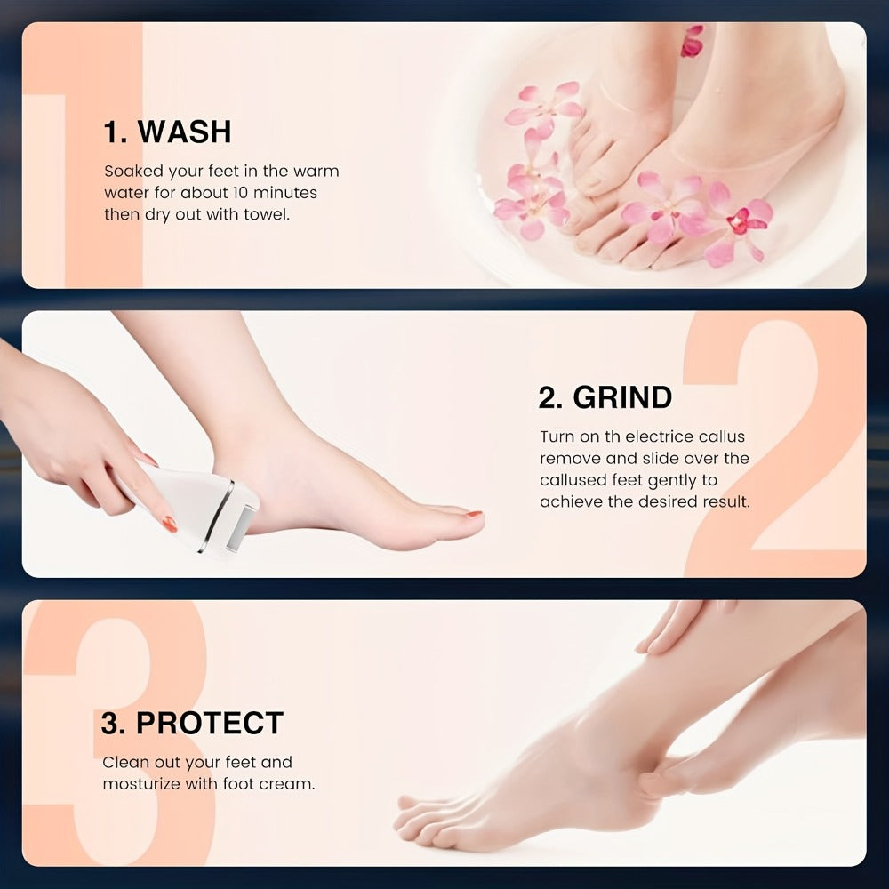Electric Feet Remover, Rechargeable Portable Electronic Foot File Pedicure Kits, Foot Scrubber File, Professional Pedicure Tools, Foot Care for Dead Skin Ideal Gift, 14in1 3 Rollers Manicure Nail