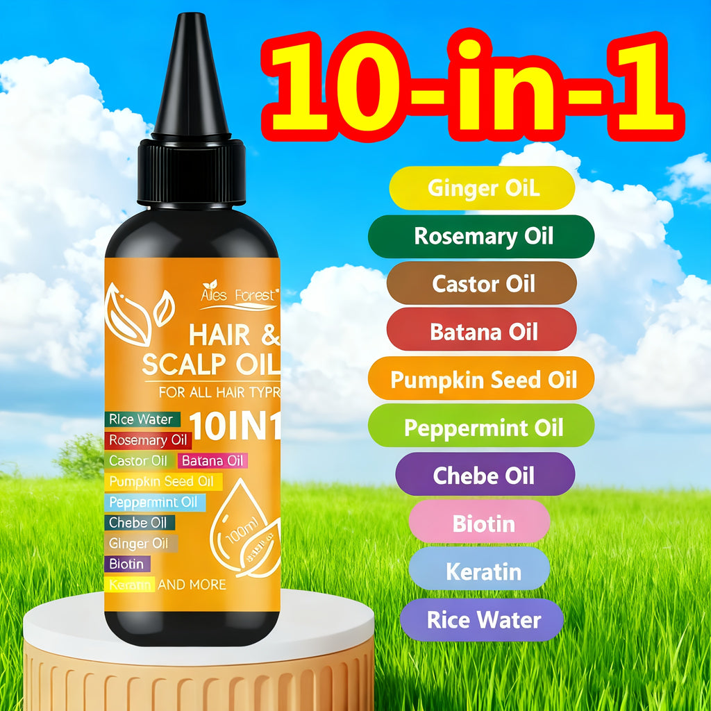 10in 1 Hair Care Oil, Containing Batana, Rosemary, Rice Water, Pumpkin Seeds, Mint, Shea Butter, Ginger, Keratin and Biotin, Moisturizing and Smooth, Suitable for All Hair Qualities, 3.38oz - Moisturizing and Smooth, Anti Manic, Herbal Essence