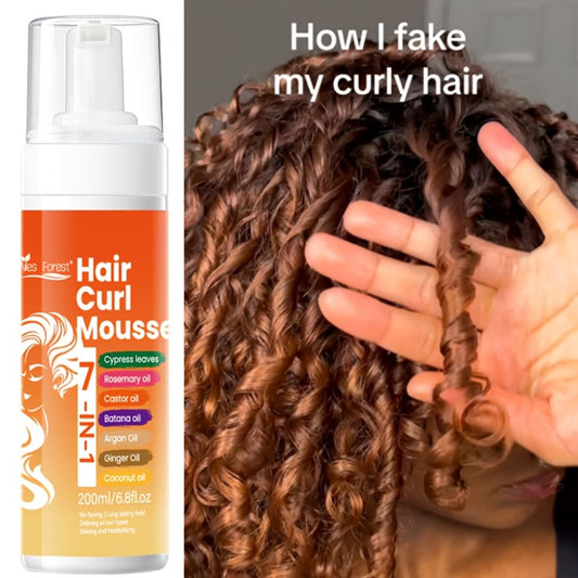 Curly Hair Foam 6.76oz, Natural Fluffy, Moisturizing And Smoothing Hairdressing Agent, Creating Soft Fluffy Elastic Curly Hair, Hair Care for Men And Women, Suitable for All Hairstyles, Beauty Tools Gifts for Valentine's Day, New Year Gifts for Her