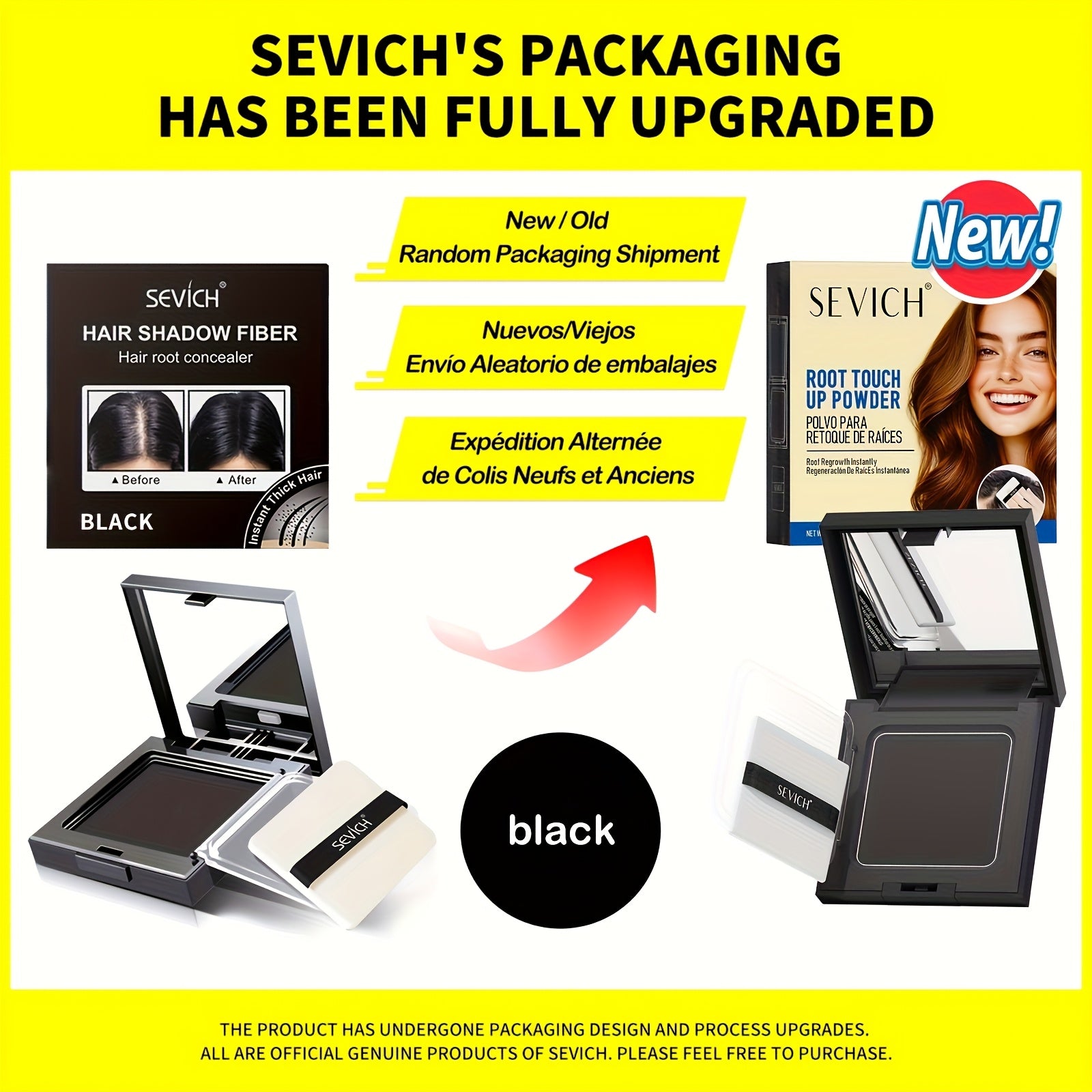 [local Warehouse]SEVICH 12g Hairline Powder - Root Touch Up Hair Color for Gray Coverage - Hair Shadow Powder- Bald Spot Concealing Hair Powder for Women & Men - 24-Hour Stain-Proof with Plant Squalane