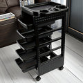 Salon Trolley with 5 Drawers and 4 Wheels, Stylist Trolley, Beauty Storage Rack, Suitable for Hairdressers and Barbers