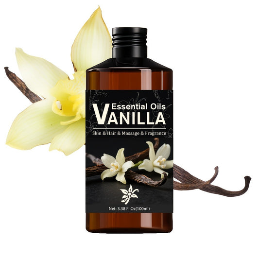 3.38oz Vanilla Essential Oil - Premium Essential Oil for Home Use, Thinking Partner - Suitable for Skin, Massage, Yoga, Meditation, Work Gift, Perfect Christmas Gift
