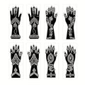 Set of 8 Temporary Tattoo Stencils Featuring Vintage Ramadan Designs, Perfect for Brides, Valentine'S Day, New Year Celebrations, And Body Art