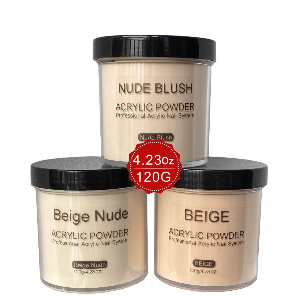 4 Ounces of Nude Blush Acrylic Powder, Beige Nude Acrylic Powder