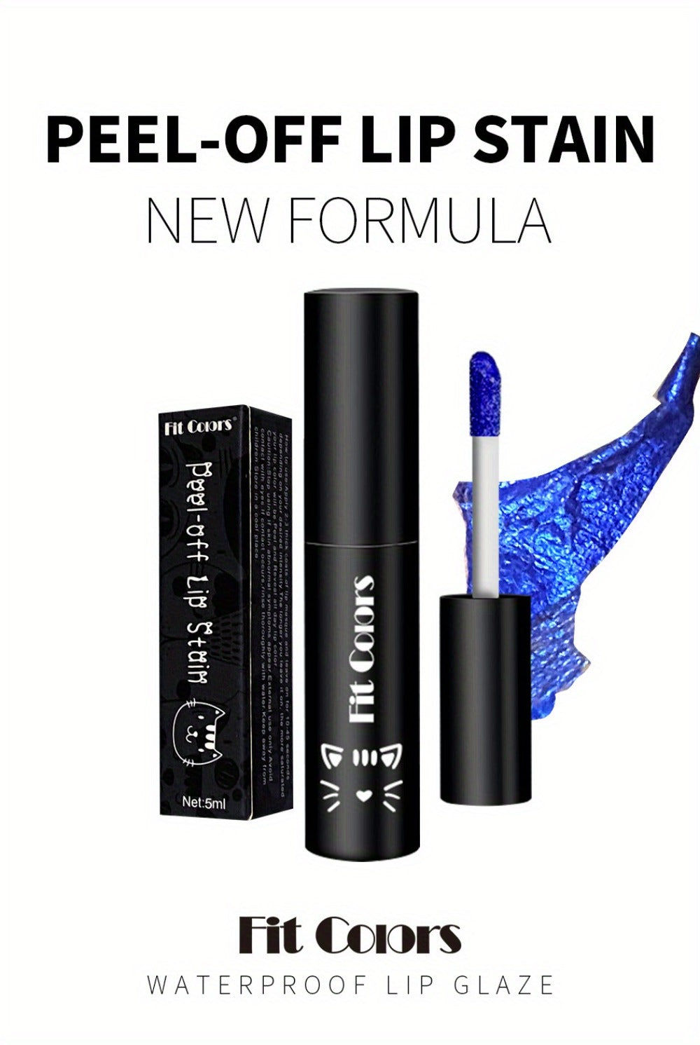 Matte Lip Gloss Set 3pcs Waterproof Long-Lasting Smudge-Proof Liquid Lipstick - Electric Blue Cobalt Shades Vegan Formula All Skin Tones Bold Lip Makeup Women