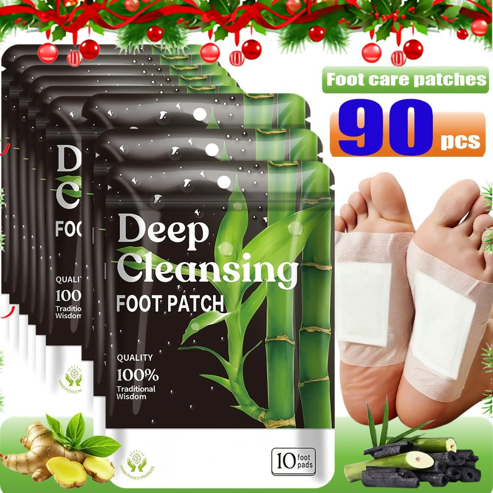 30/40/150 Deep Cleaning And Care Foot Patches - Green Natural Bamboo Vinegar Ginger Powder Plant Ingredients, Enhance Cleaning And Moisturizing Effects, Foot Massage Pad After Foot Bath - Home Portable Foot Scrubbing And Health Care
