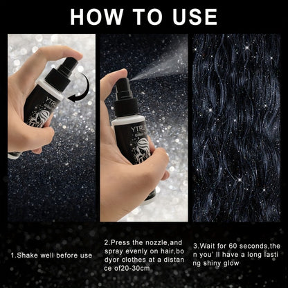 Glitter Spray for Hair & Body - Quick Dry Shimmer Spray for Face, Lips, Eyes & Skin - Festival Body Glitter Spray Set (2pc & 3pc Options)