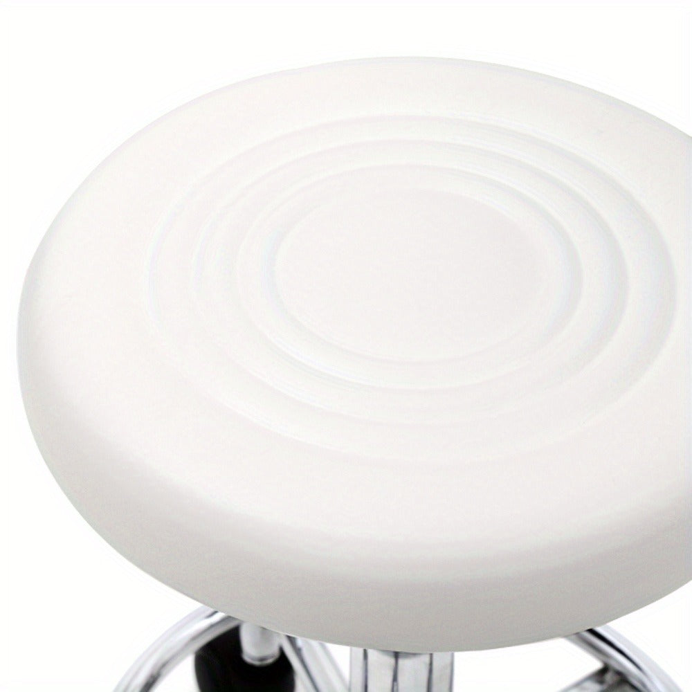 360-Degree Round Salon Stool with Backrest And Lines, Professional Adjustable Height Salon Stool, Modern Bar Stool Swivel, Armless Bar Chair for Kitchen, Dining Room, Living Room, Bistro, Spa