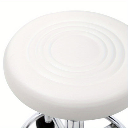 Adjustable Salon Stool with Backrest — 360-Degree Swivel, Height Adjustable, Professional Saddle & Round Style for Salon, Spa, Barber, Kitchen, Bistro, Black & White