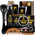 1 Set Upgraded Beard Grooming Kit, Men's Beard Care Kit with Beard Conditioner, Beard Oil, Beard Brush, Beard Comb, Beard Scissors And Storage Bag for Father. Valentine's Day Gift for Boyfriend, Male Friend, Birthday Gift