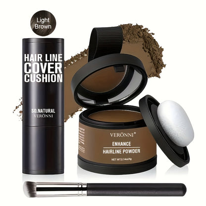 Hair Root Concealer Powder Hairline Touch-Up | Instantly Covers Gray Thinning Hair | Plant-Based Keratin Formula for Men & Women | Multiple Shades with Brush
