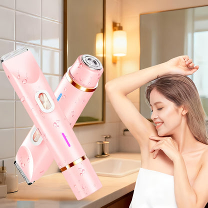 Electric Razor for Women Painless Hair Removal Lady Shaver Wet Dry Use Bikini Trimmer Face Nose Legs Underarms Body Hair Remover Portable Rechargeable Waterproof