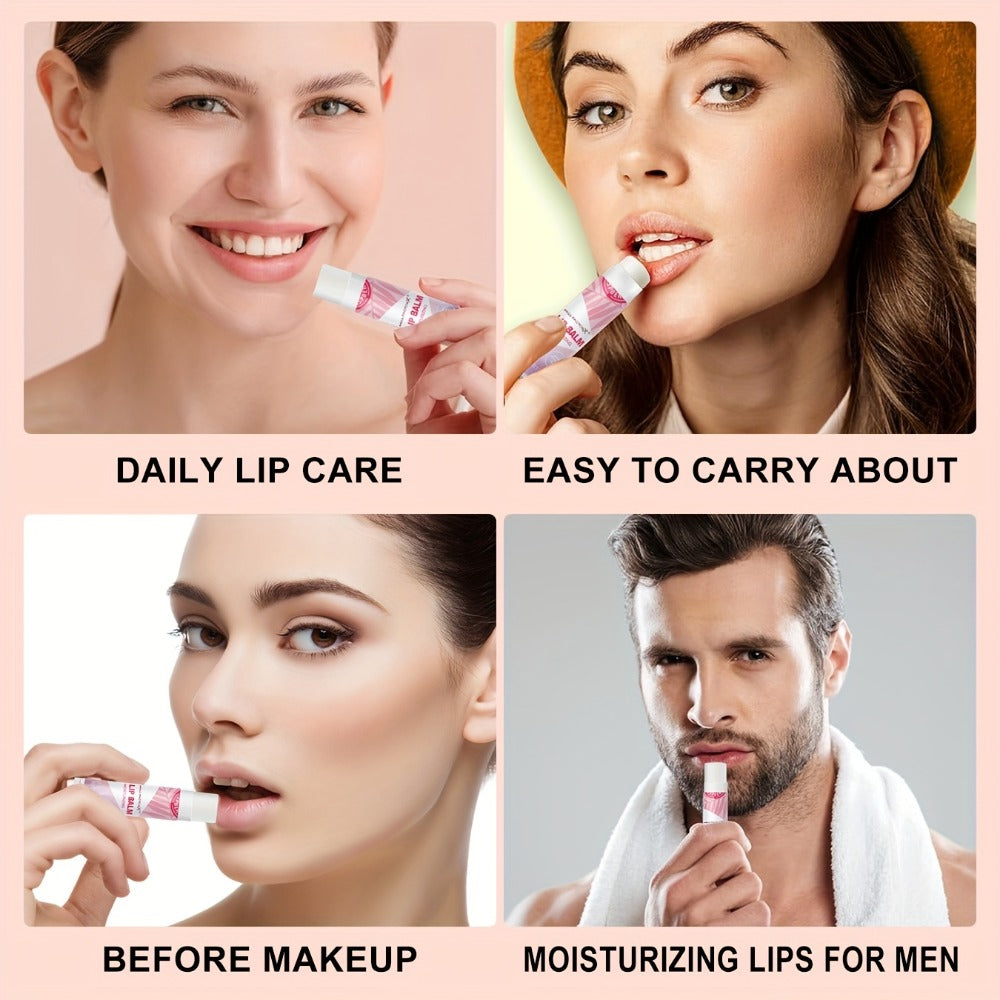 [Moisturizing Lip Balm Set] 50pcs/Box Moisturizing & Hydrating Lip Balm Set | Day and Night Use, Fruit Flavored Lip Care for Autumn-Winter Cracked Lips, Perfect Holiday Gift Choice, Unique Gift Pack