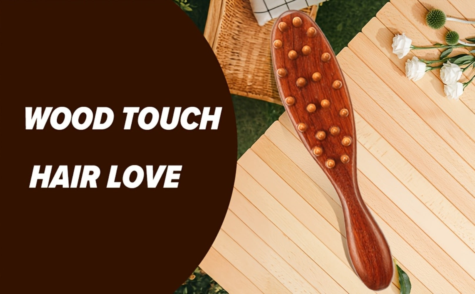 Goiple Wooden Loc Comb&Comfortable Scraping Massage Tools Ergonomic Wide Tooth Comb for Dreads, Detangling & Massage Hair Styling Tool for Curly Hair, Locs, Twists And Braids, Styling Tool for Men, Women, Suitable for All Hairstyles, Braid Hair Brush