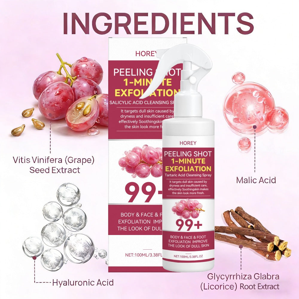 Body And Face Exfoliating Gel - Enriched with Grape And Malic Acid - Deeply Cleanses Skin, Removes Dead Skin Cells from Body And Face, Soothes Skin, Physically Exfoliates Through Gentle Scrubbing, Portable And Easy to Use