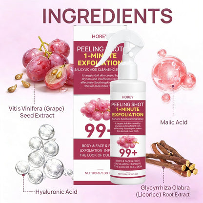 Exfoliating Gel for Face & Body – Grape & Malic Acid Deep Cleansing Scrub, Removes Dead Skin Cells, Gentle Physical Exfoliation, Portable, 100ml