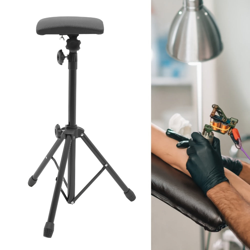 Local Warehouse Delivery Tattoo Tripod Set 15 Disposable Tattoo Pads 10 Tattoo Gloves Armrests Stable Arm And Leg Support Portable Adjustable Chair Suitable for Tattoo Salon Art Professional Tools Suitable for Tattoo Practice Tattoo Beginners