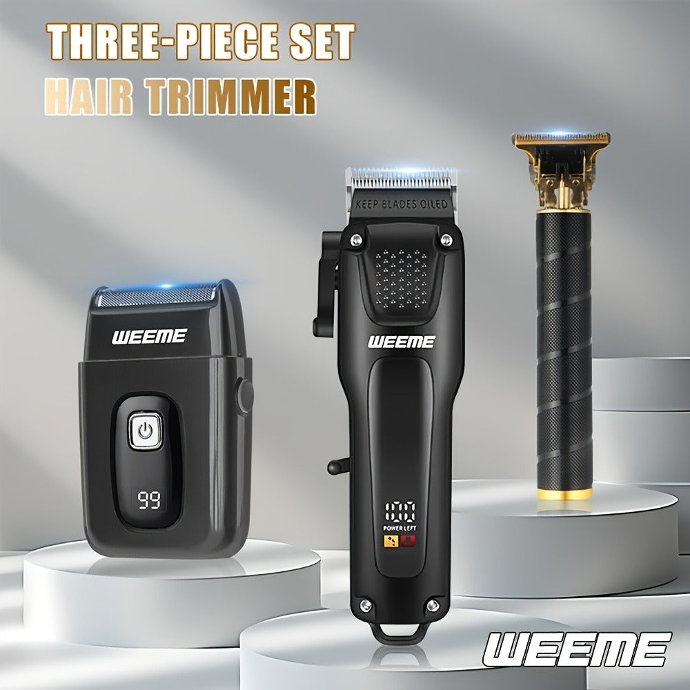 WEEME Essential Grooming Kit for Men, Ultimate Trimming and Shaving Solution with USB Charging and LCD Battery Display, Perfect Gift for Dad Brothers Sons or Friends