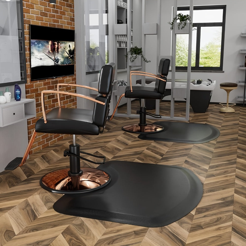 Omysalon Salon Mat for Hair Stylist, Thick Barber Chair Mats with Round Cutout Hair Salon Mats for Hairdresser Standing, Barbershop Beauty Spa Hairdressing Equipment, a Comfortable Gift for Hairdressers