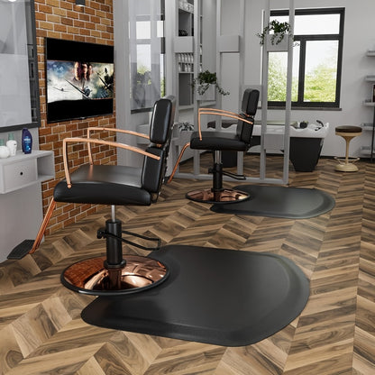 Anti-Fatigue Salon Mat for Hair Stylist — Thick Barber Chair Mat with Round Cutout, Non-Slip Standing Mat for Hairdresser, Barbershop, Spa & Beauty Salon