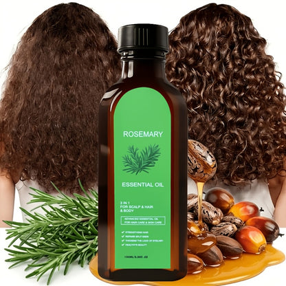 Rosemary Hair Oil Spray with Biotin, Argan Oil & Batana Essential Oil — Deep Moisturizing, Scalp Nourishing, Damage Repair, Shine Enhancing for Dry Damaged Hair, All Hair Types, Unisex, 2 & 3 Pack