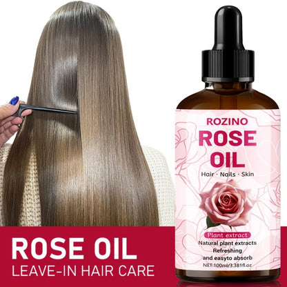Rose Essential Oil — Premium Pure Rose Scent for Massage, Aromatherapy, Skin Care, Hair, Nails, Face, Body & Lashes, Unisex, 100ml or 3pcs×3.38oz